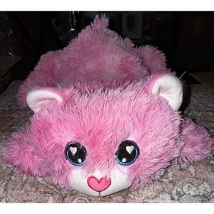 Pink Fluffy Cat Heart‎ Nose Soft Plush Toy 6"